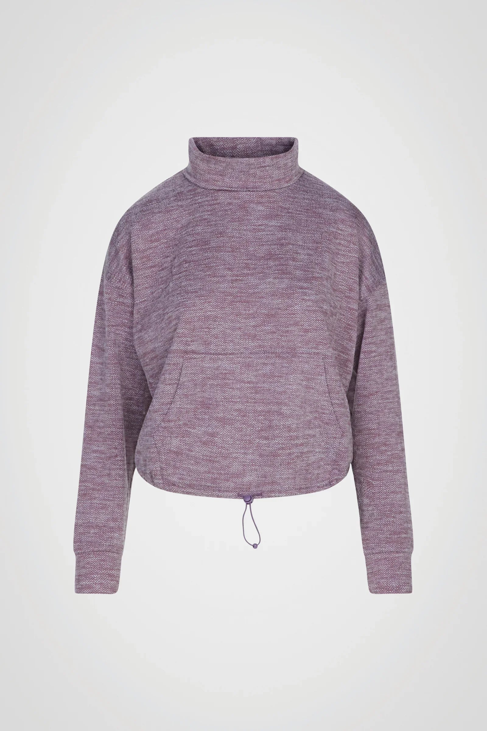 Cozy Herringbone Mock Neck Pullover