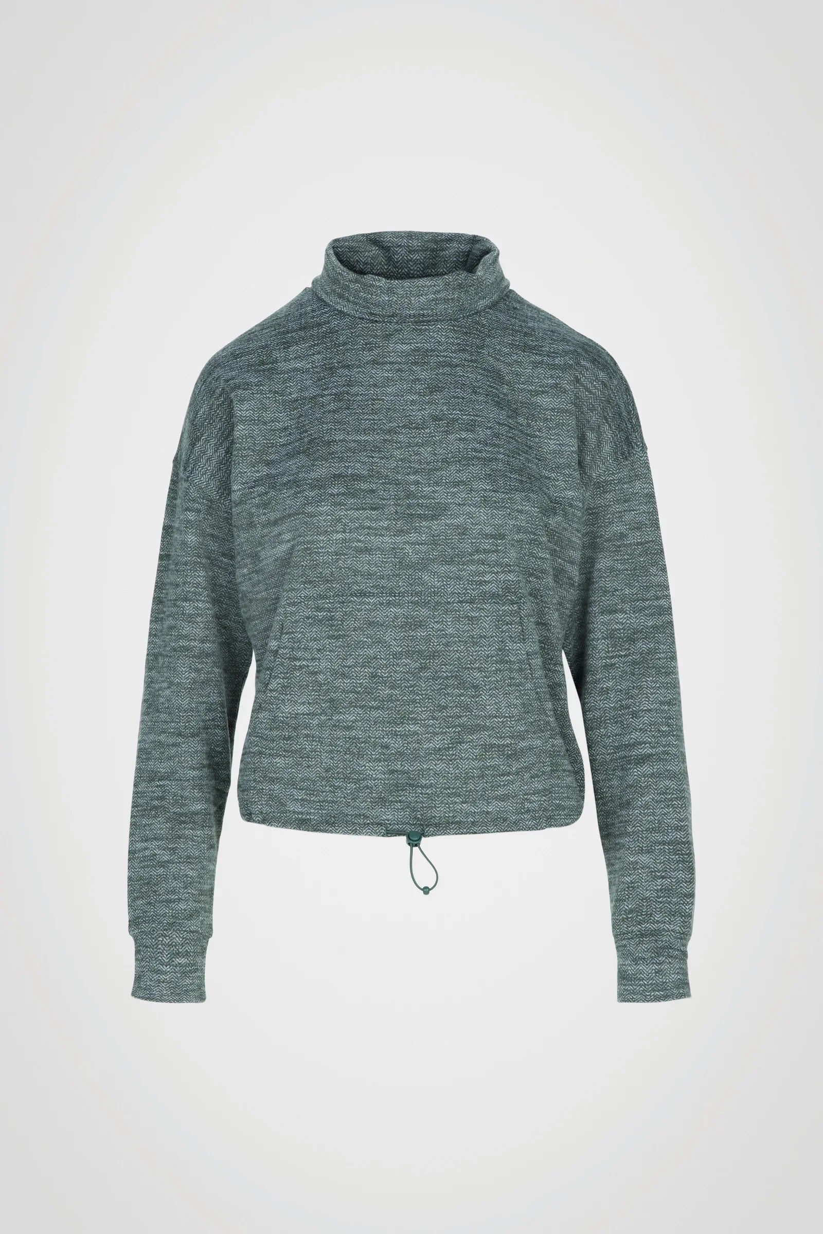 Cozy Herringbone Mock Neck Pullover