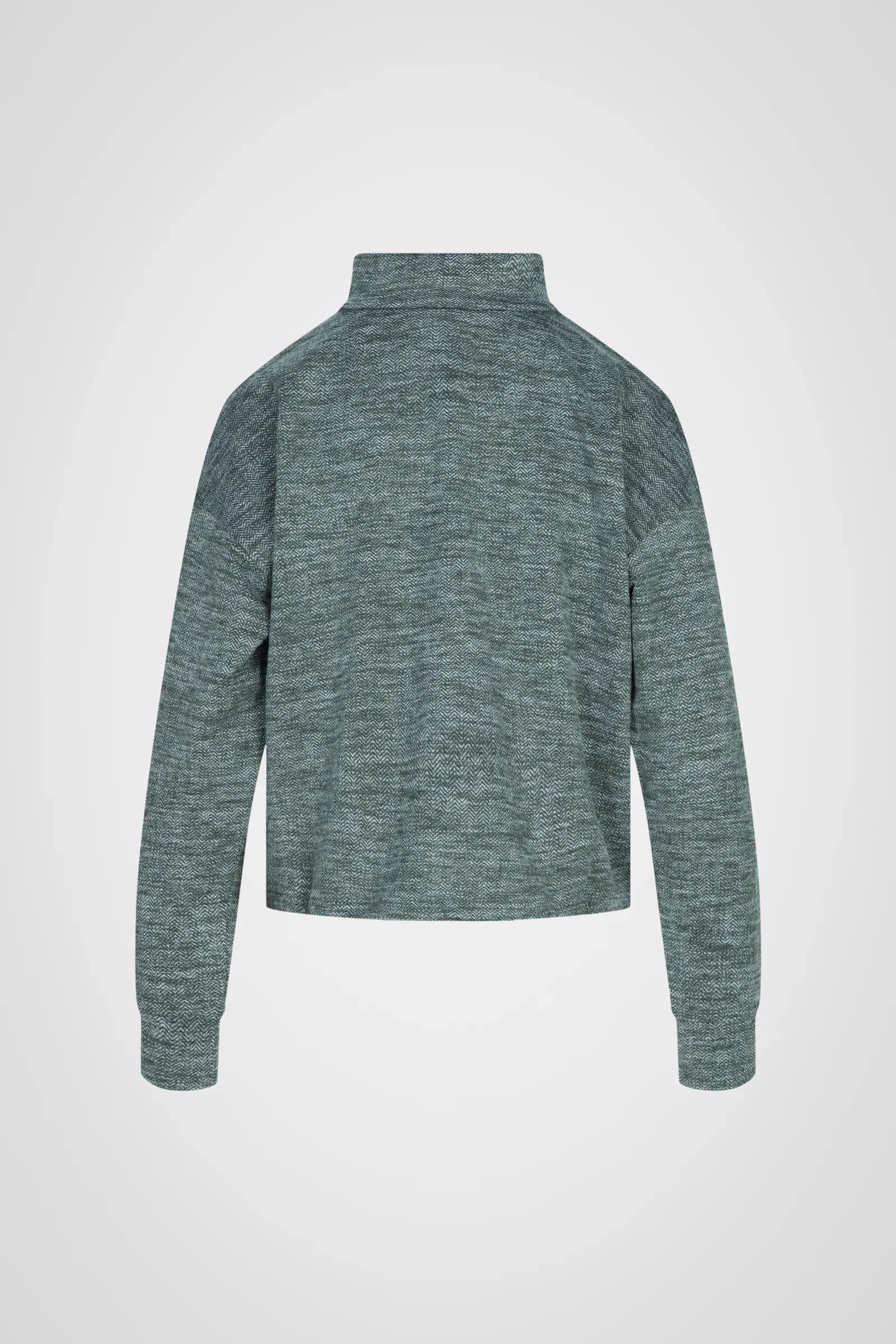 Cozy Herringbone Mock Neck Pullover