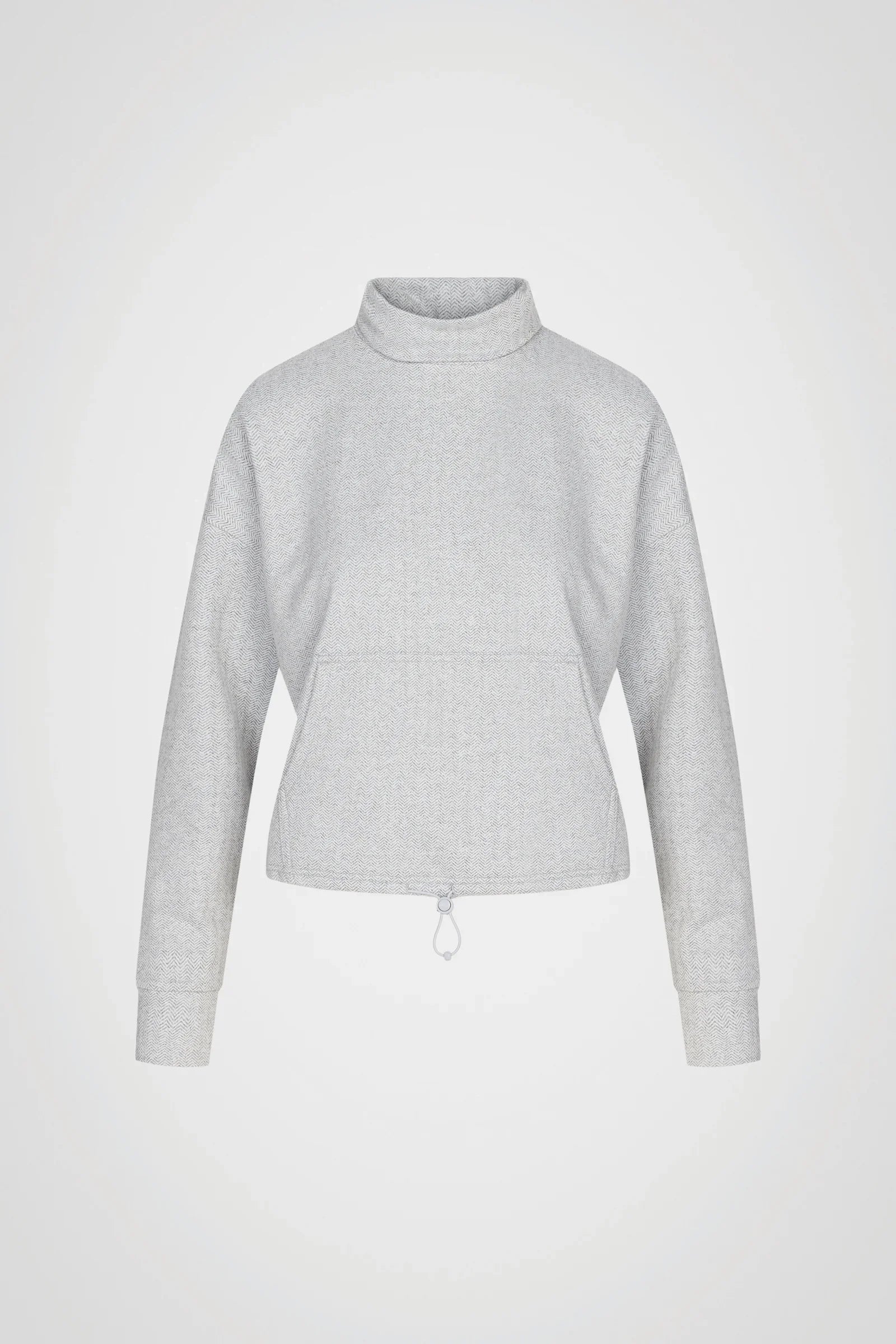 Cozy Herringbone Mock Neck Pullover
