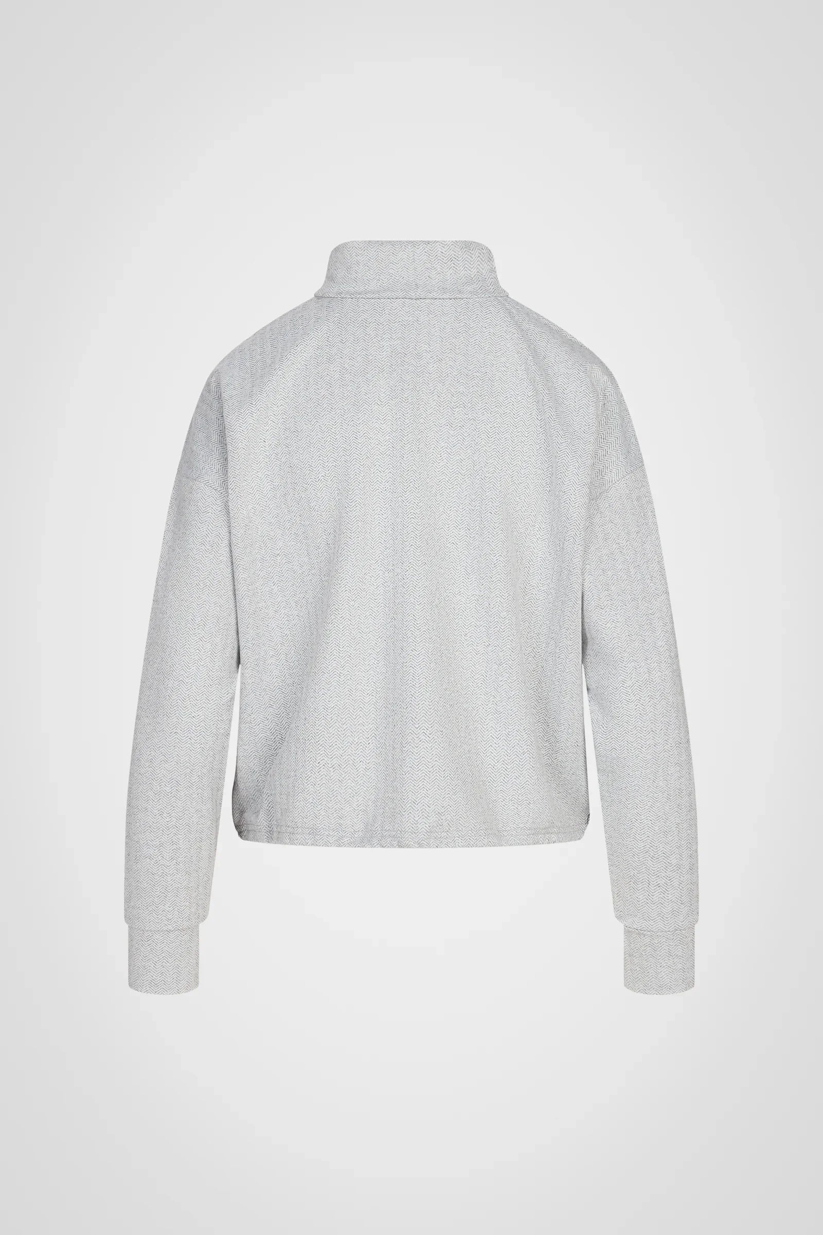 Cozy Herringbone Mock Neck Pullover