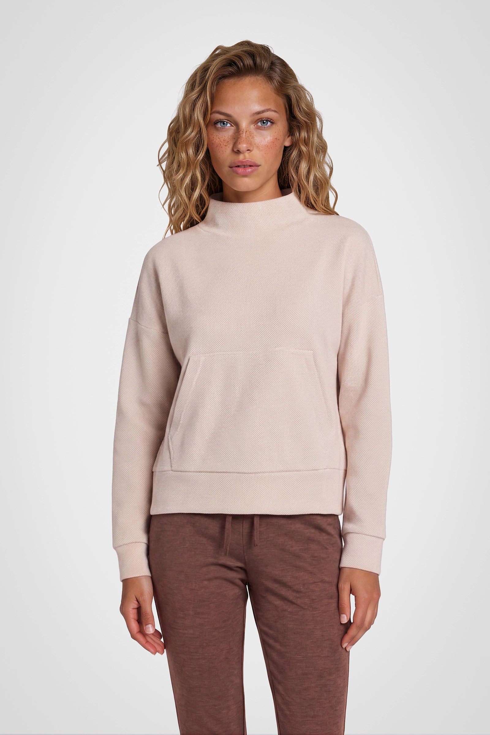 Cloud Hex Mock Neck Pullover