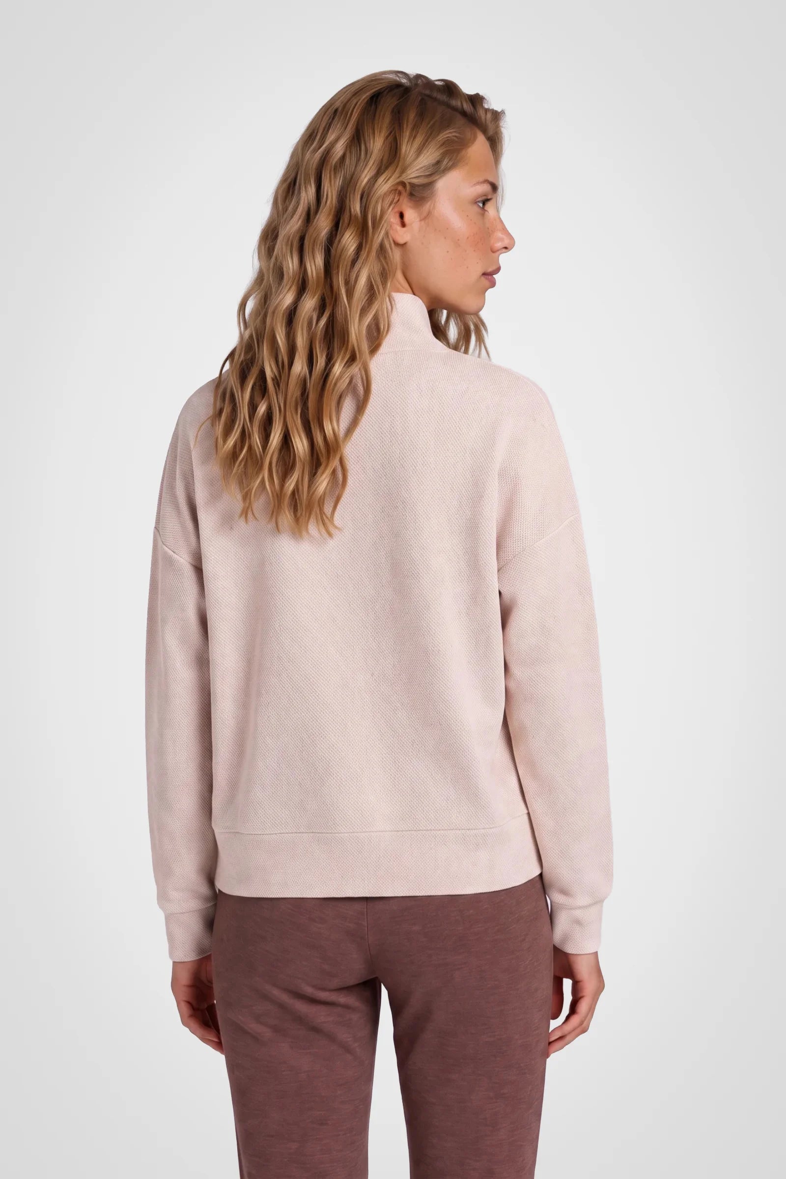 Cloud Hex Mock Neck Pullover