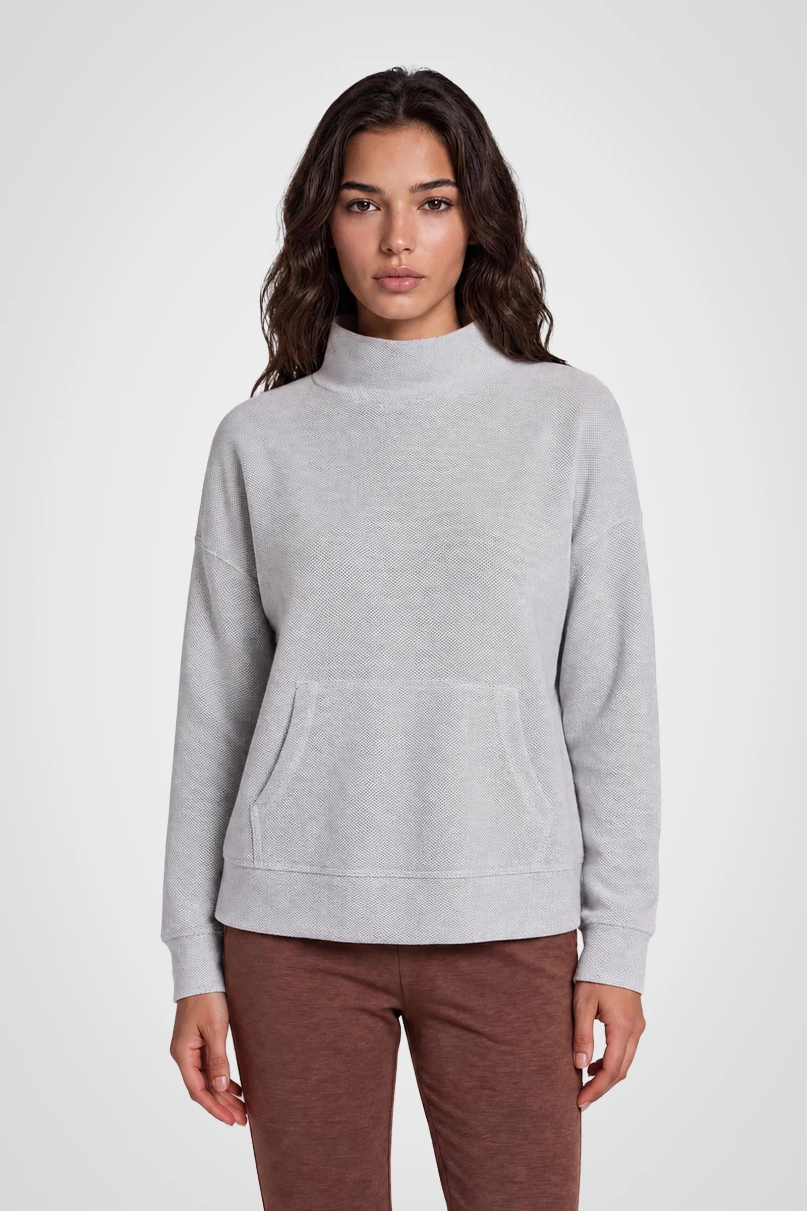 Cloud Hex Mock Neck Pullover