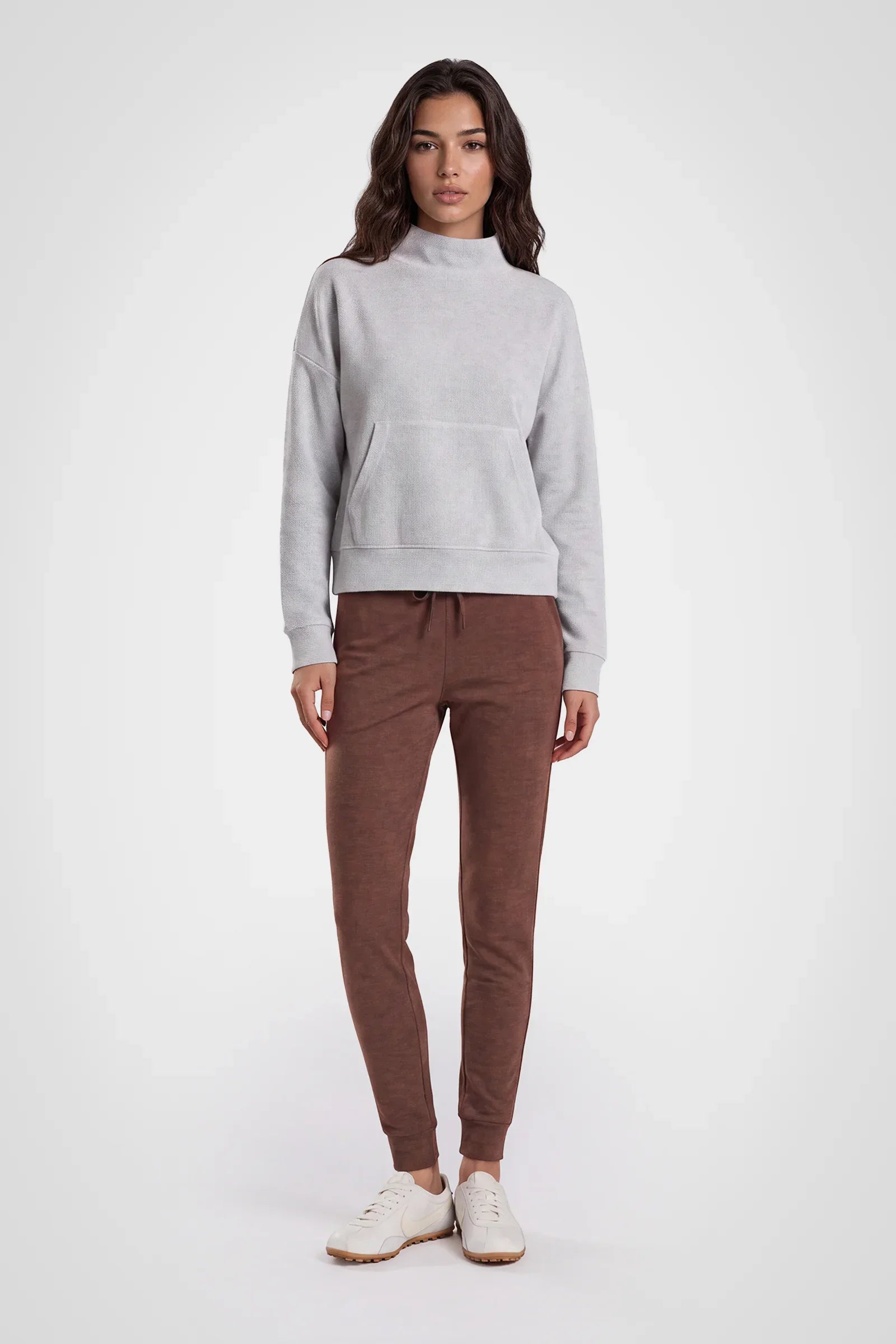 Cloud Hex Mock Neck Pullover