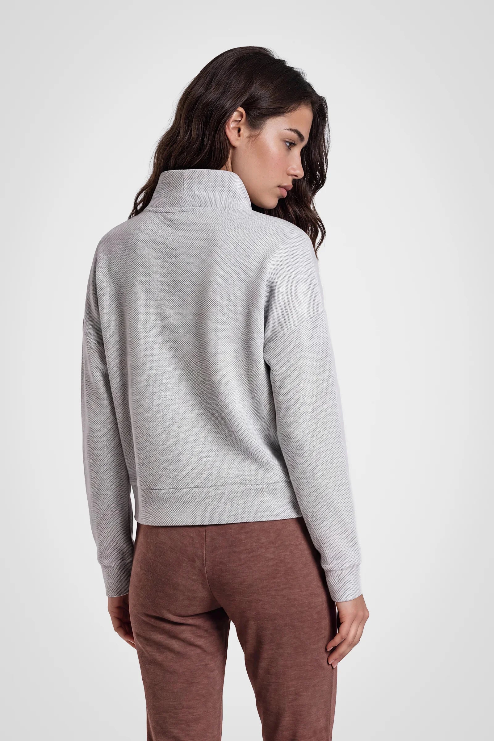Cloud Hex Mock Neck Pullover