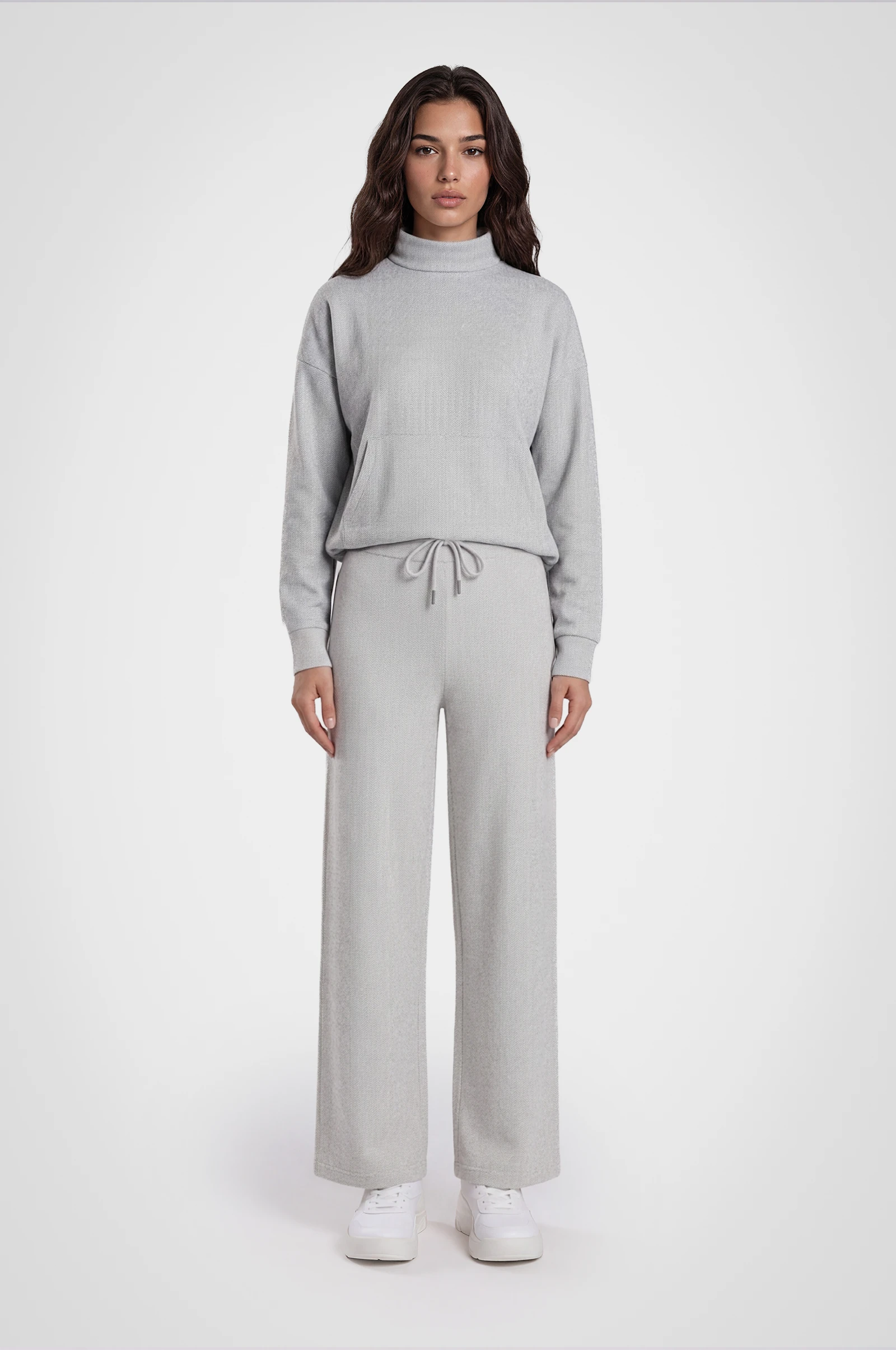Cozy Herringbone Wide Leg Pant