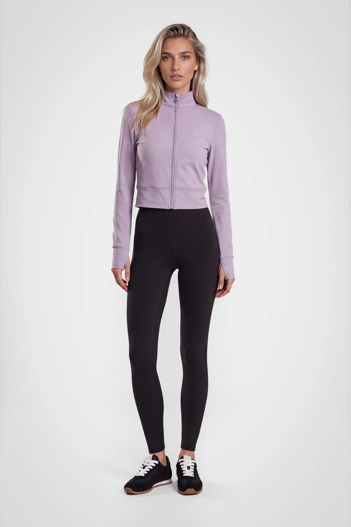 Aerelle Moss Jersey Funnel-Neck Jacket