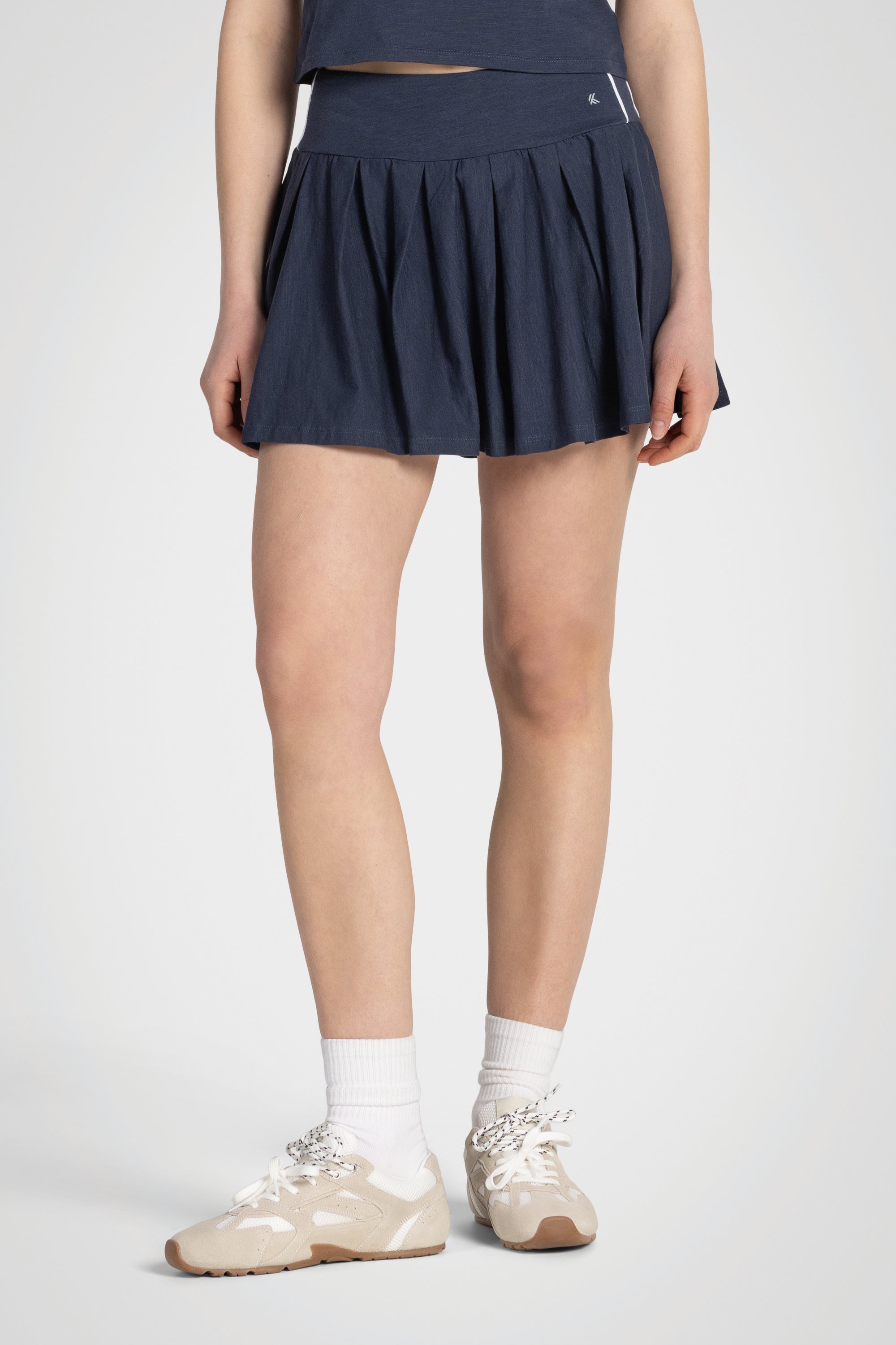 Jupe-short plissée en coton flammé AeroLine