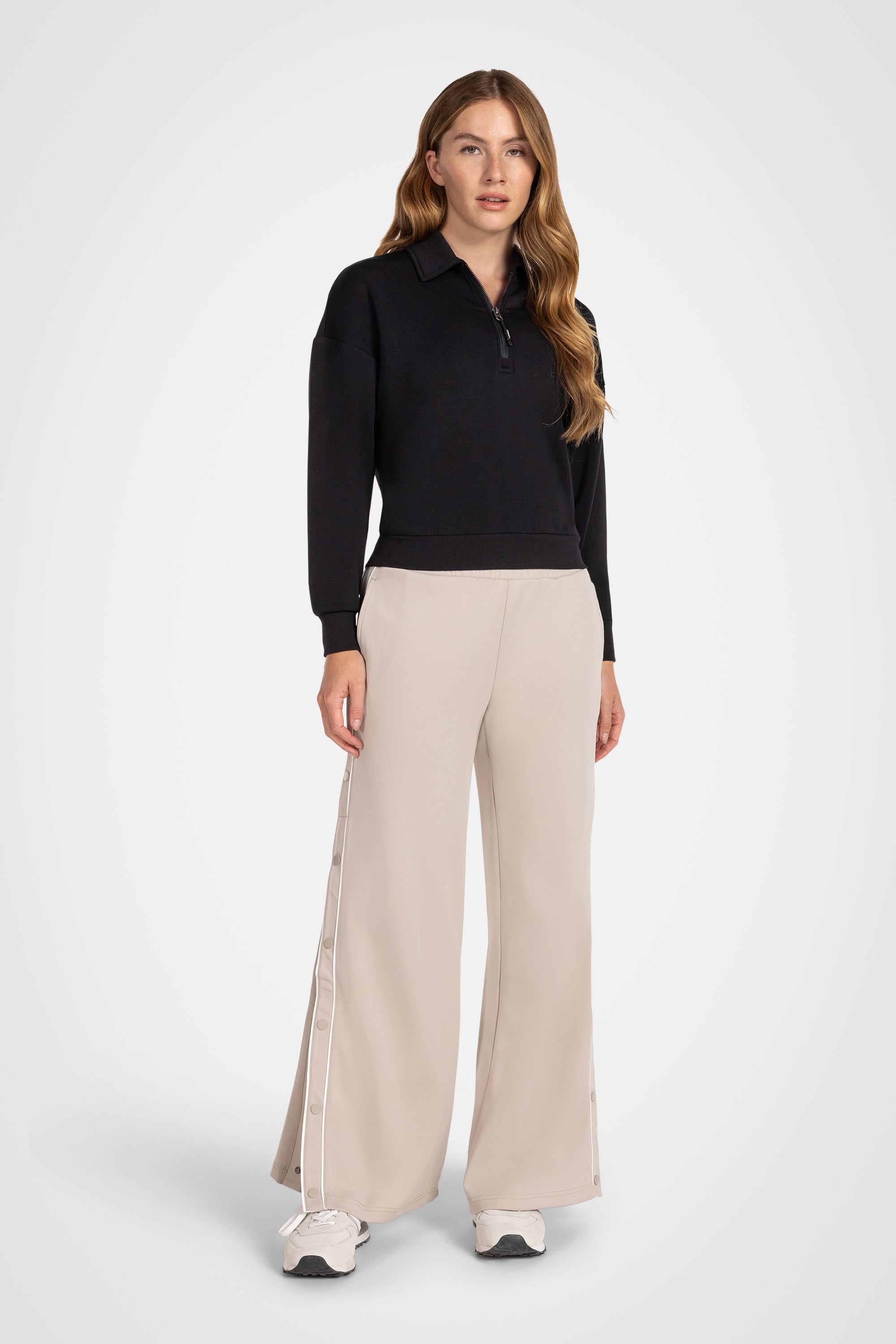 Riviera Cropped Zip Collar Top