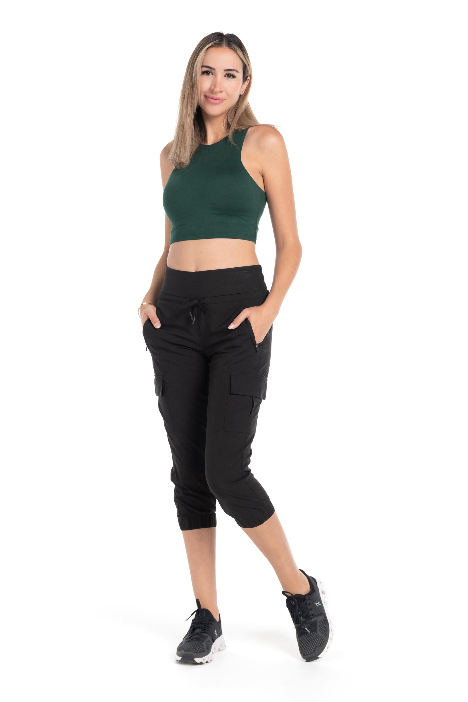 Jogging cargo court tissé