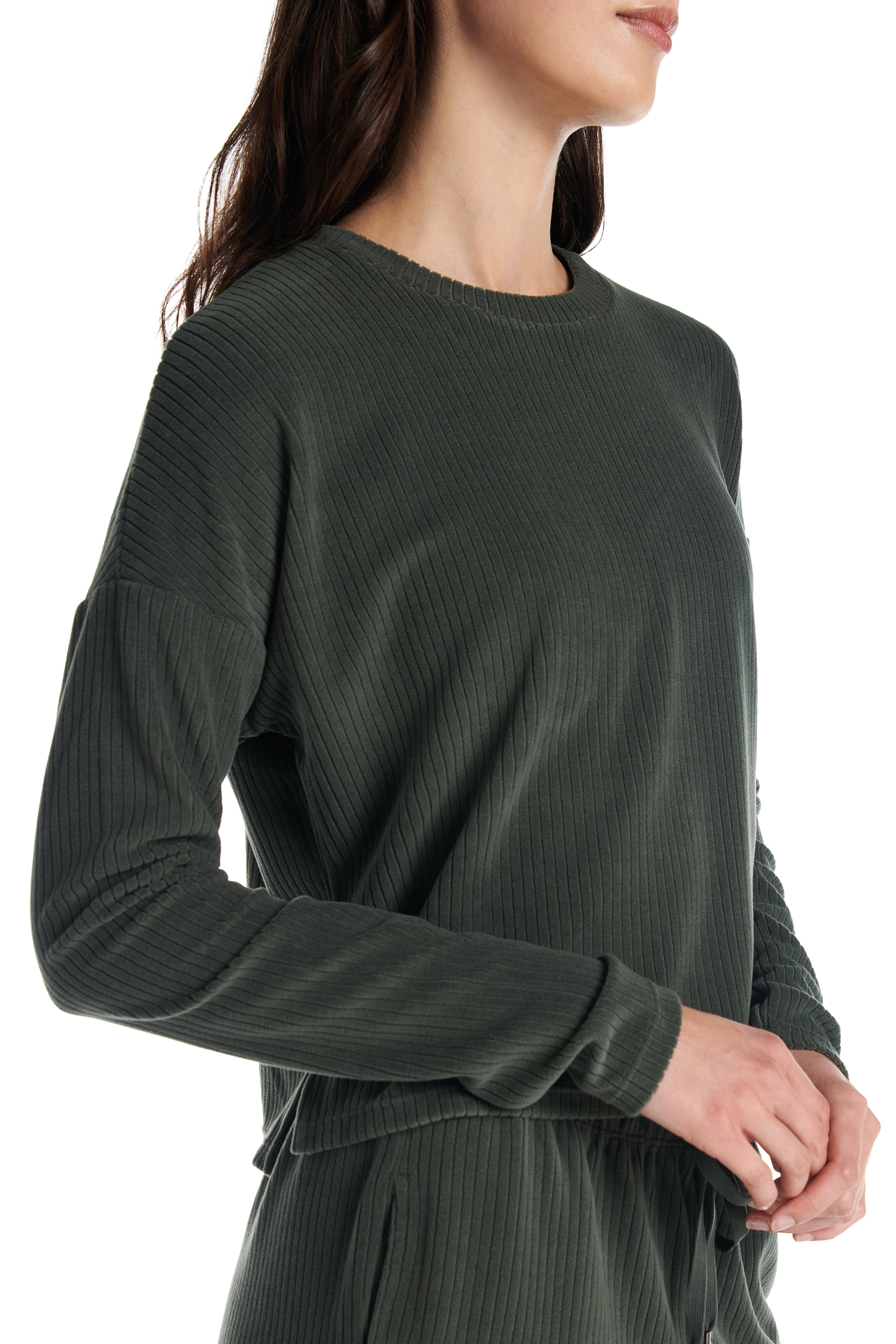 Velour Ribbed Lounge Longsleeve Top