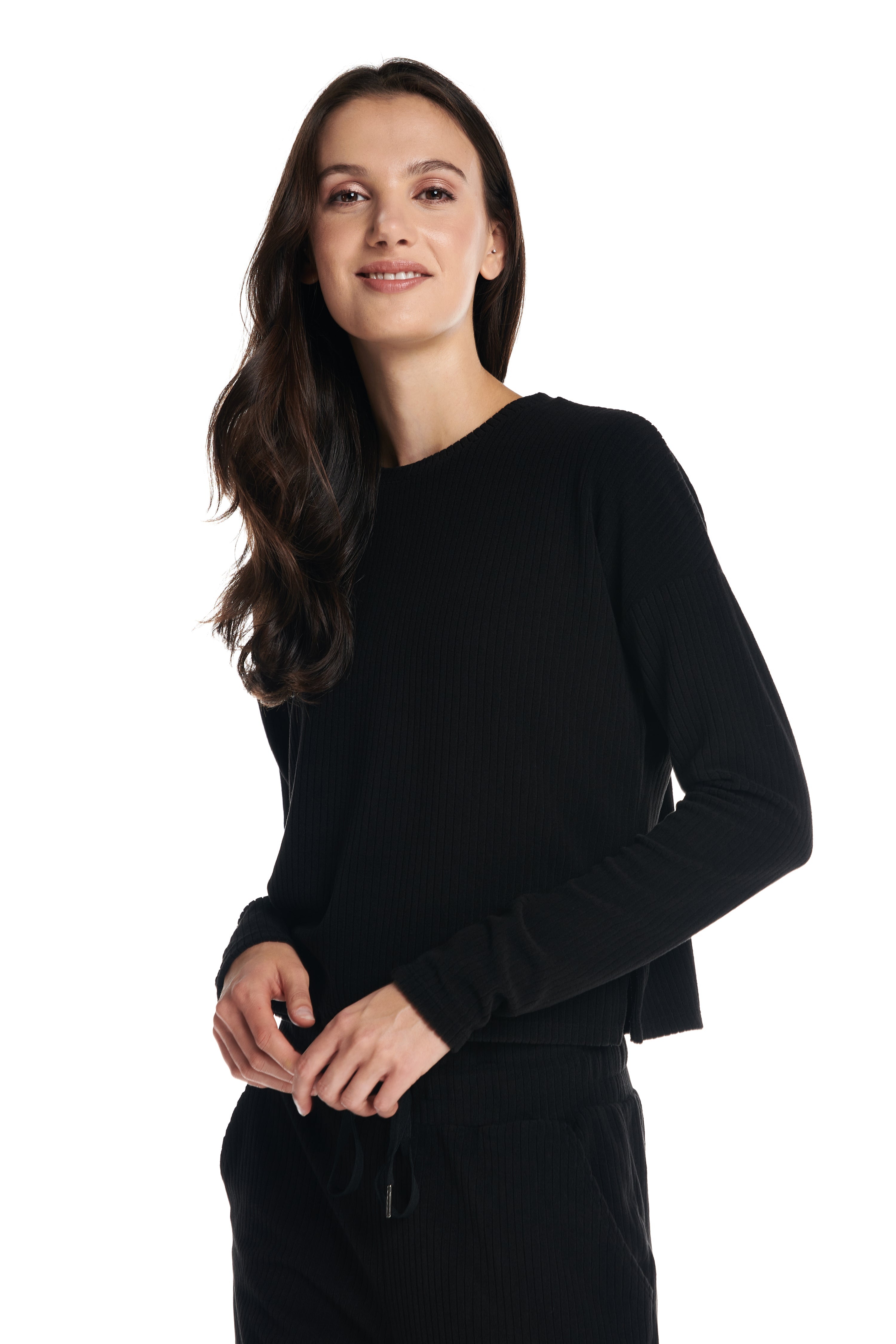 Velour Ribbed Lounge Longsleeve Top