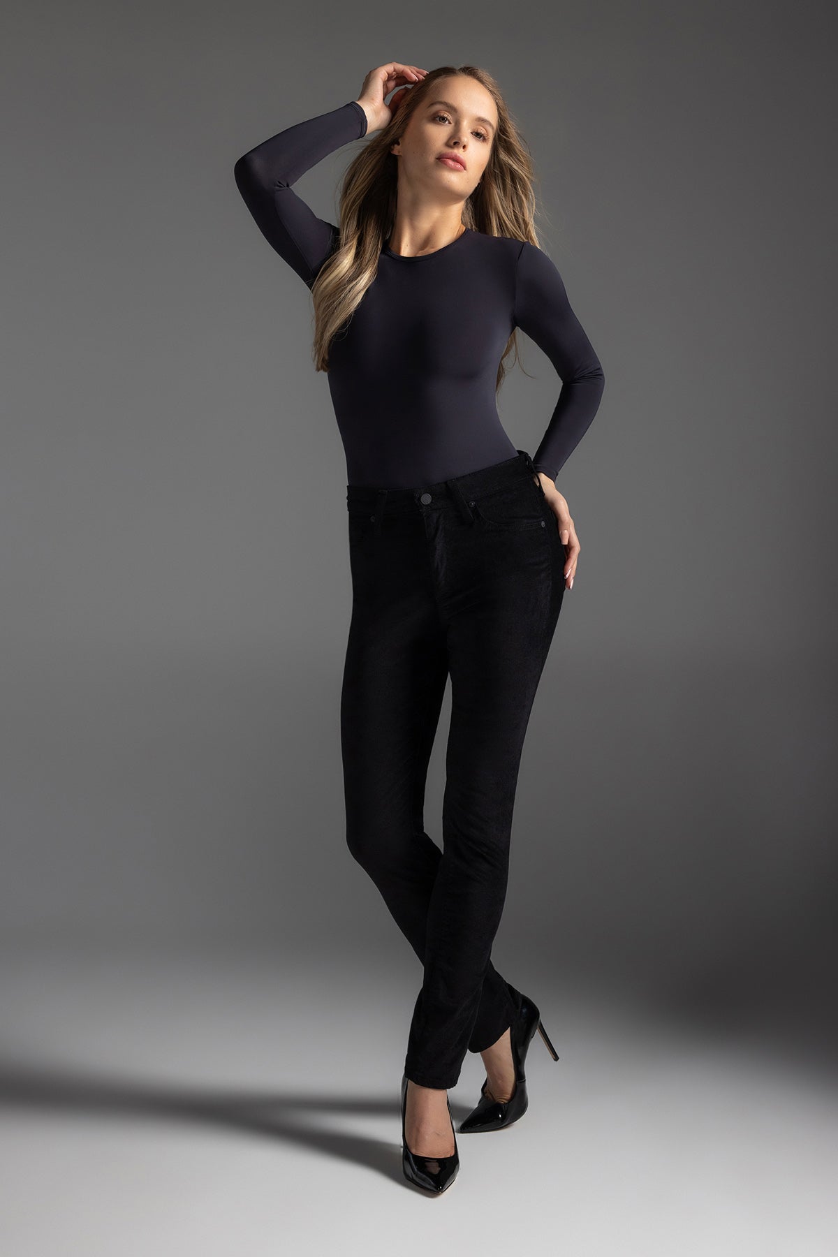 Grace Long Sleeve Lace Crew Neck Bodysuit