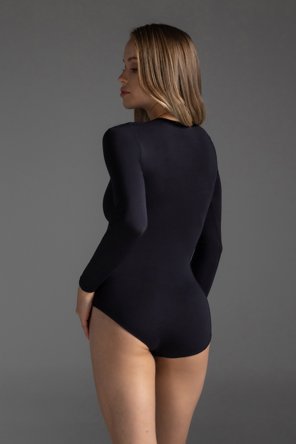 Judy Long Sleeve Crew Neck Full Back Bodysuit