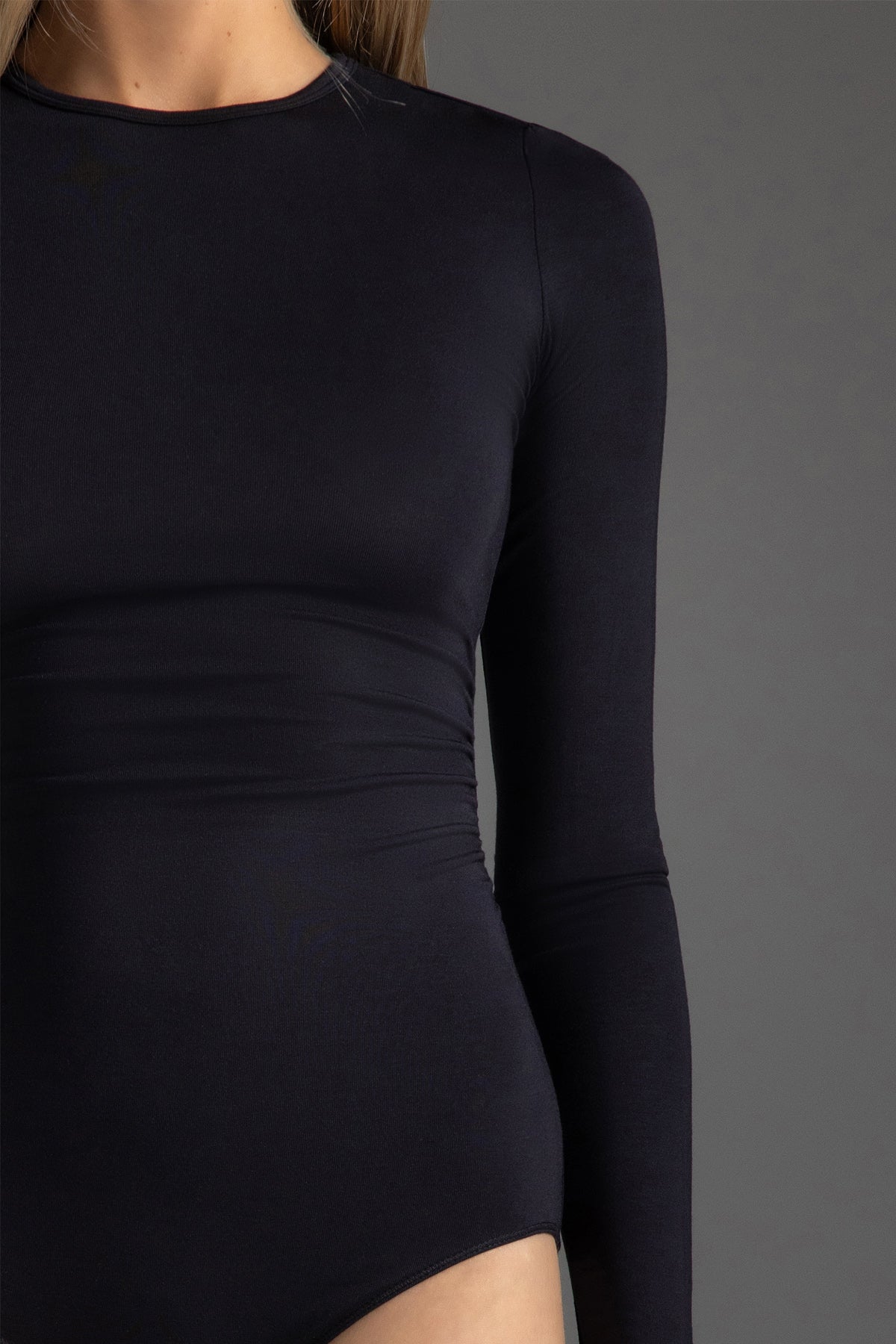 Judy Long Sleeve Crew Neck Full Back Bodysuit