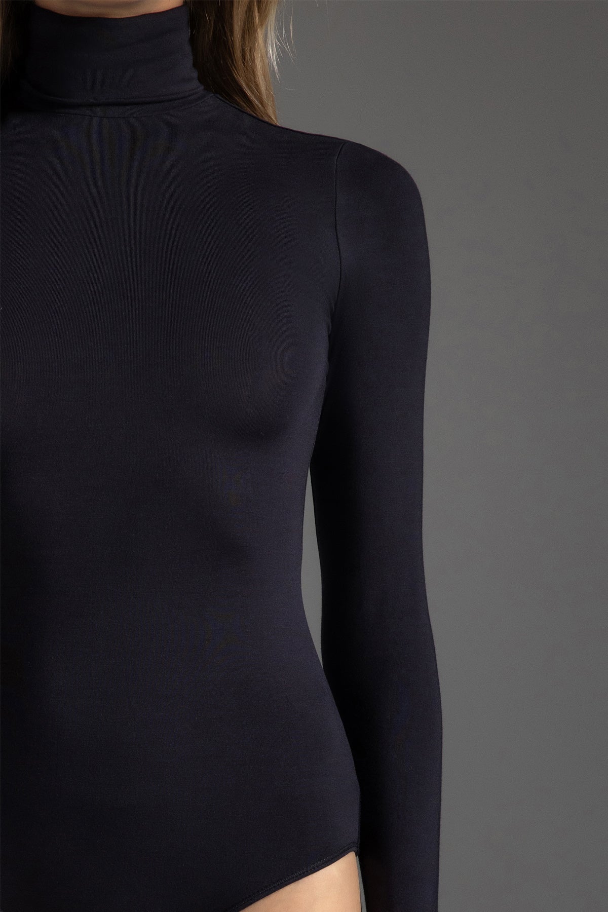 Velvet Rose Womens Audrey Long Sleeve Turtleneck Bodysuit