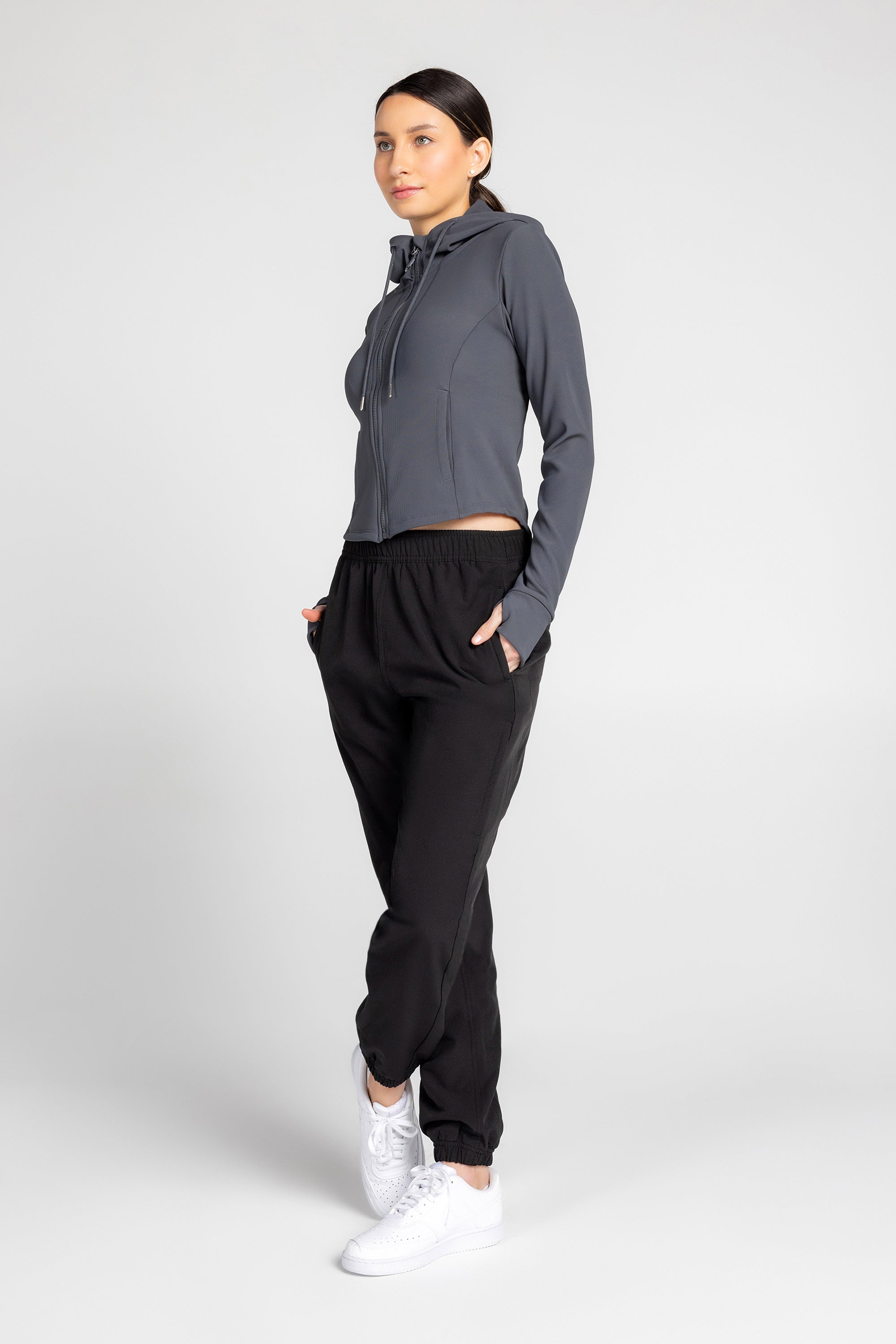 Maddy Ottoman Zip-Up Hooded Jacket
