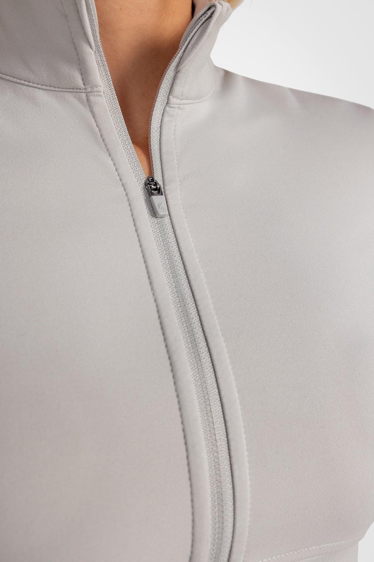 Mock Neck Zip Top