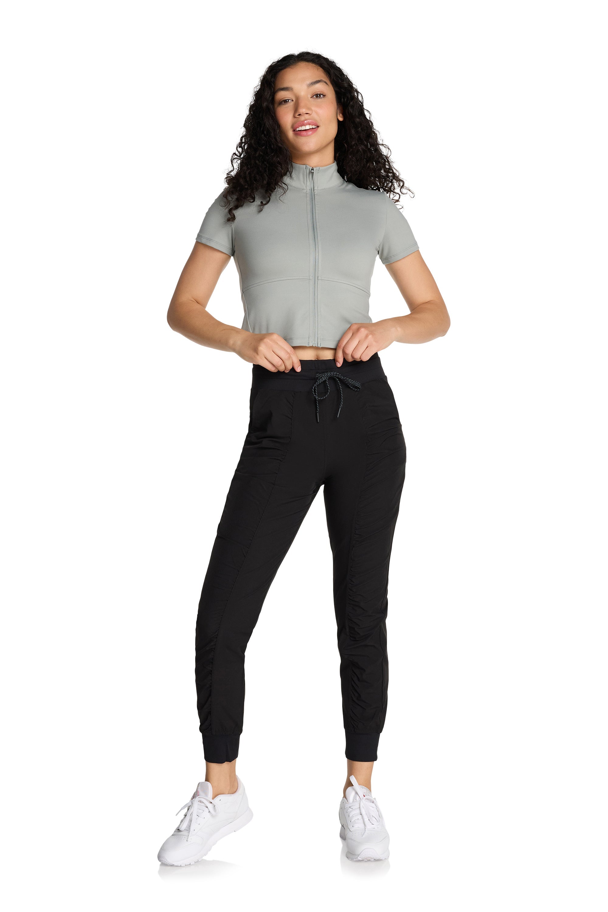 Mock Neck Zip Top