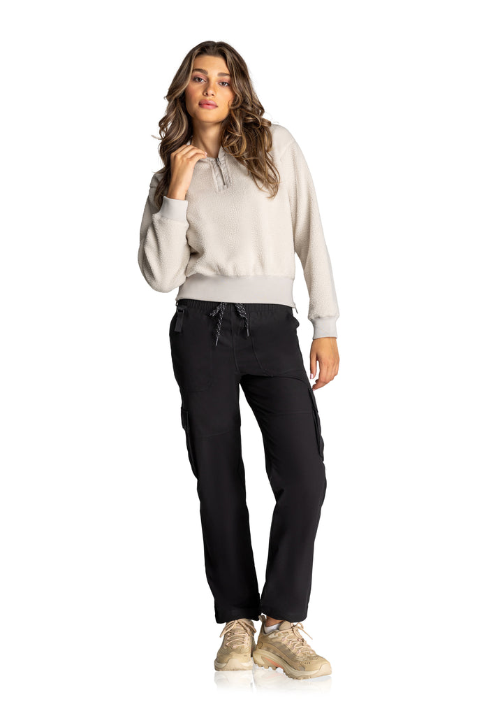【COSYHARU】Muscle Round Short Sleeve Knitwear Kyodan Womens CozySport Sherpa Pullover