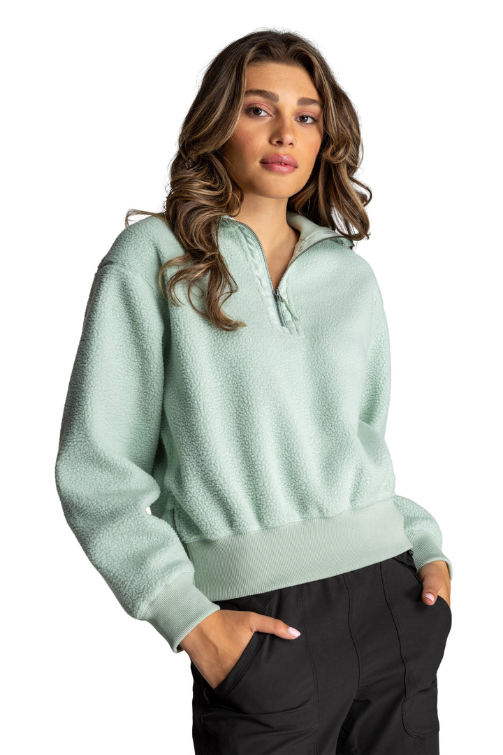 【COSYHARU】Muscle Round Short Sleeve Knitwear Kyodan Womens CozySport Sherpa Pullover