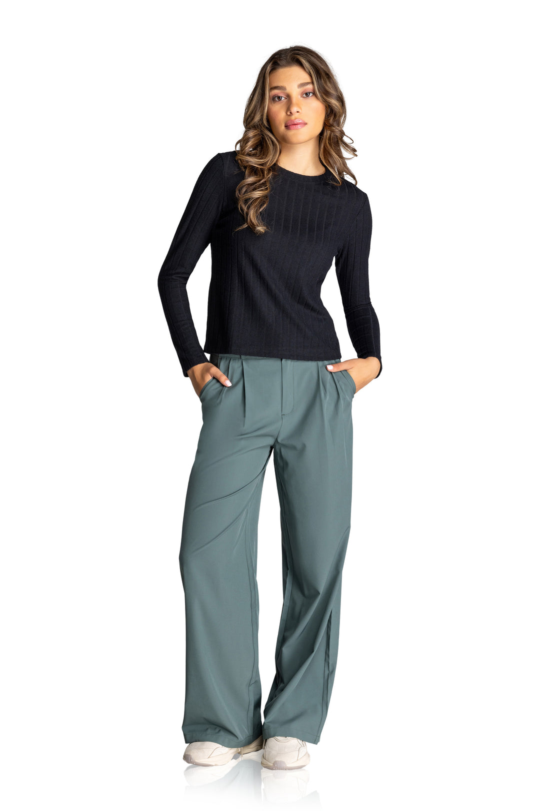 【KOOLOSET】Curve 2 Color Nylon Pants Curve 2 Color Nylon Pants (2color) - kooloset