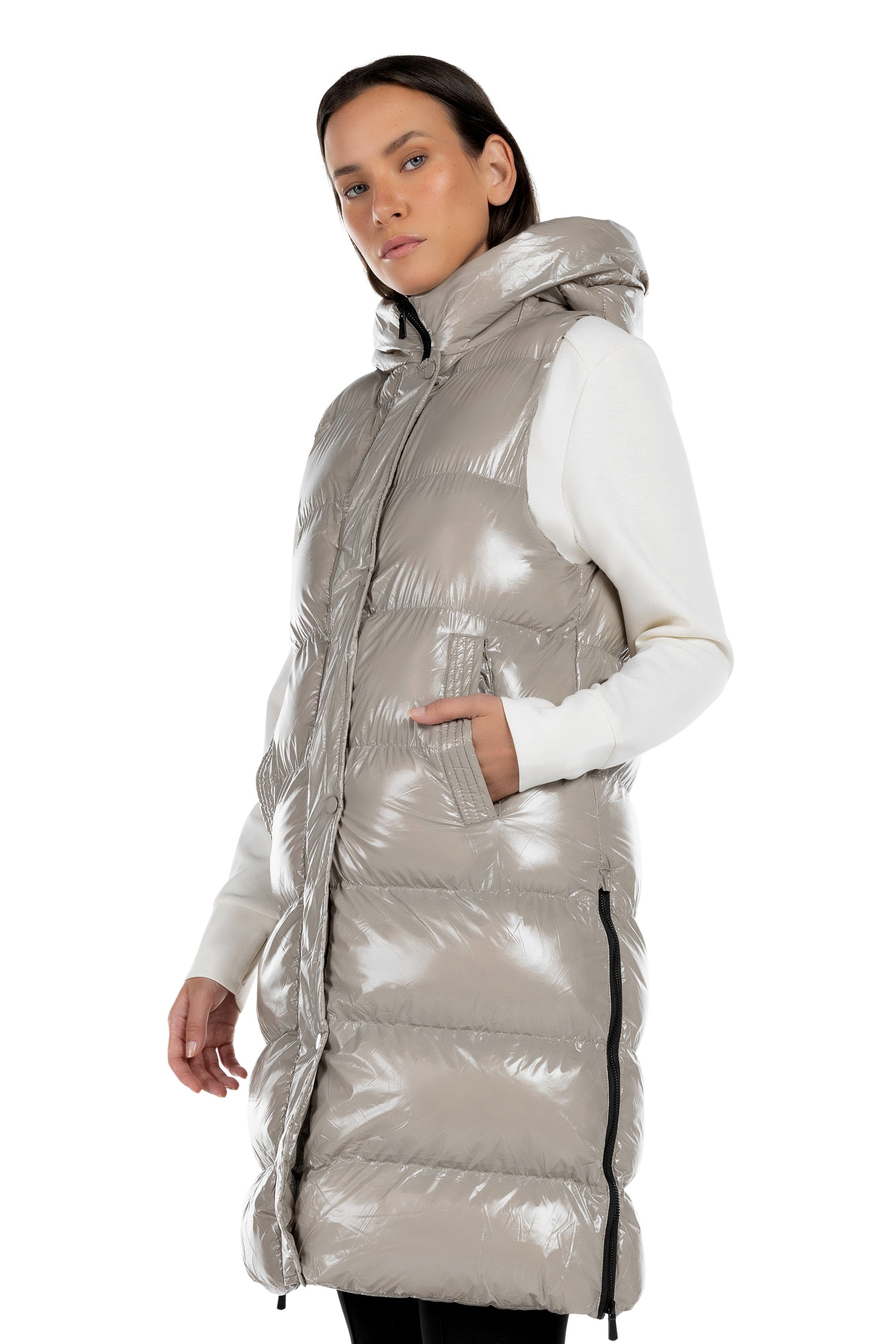Boreal Long Glossy Puffer Vest