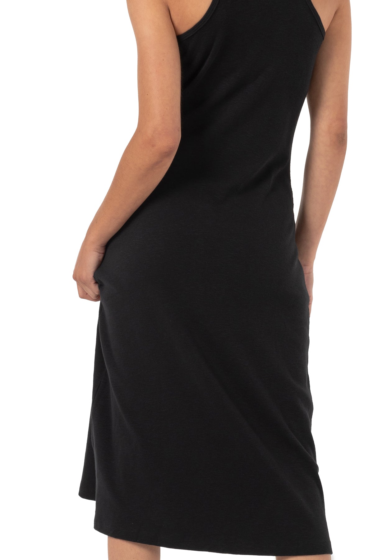 Robe longueur cheville sans manches côtelée Flora