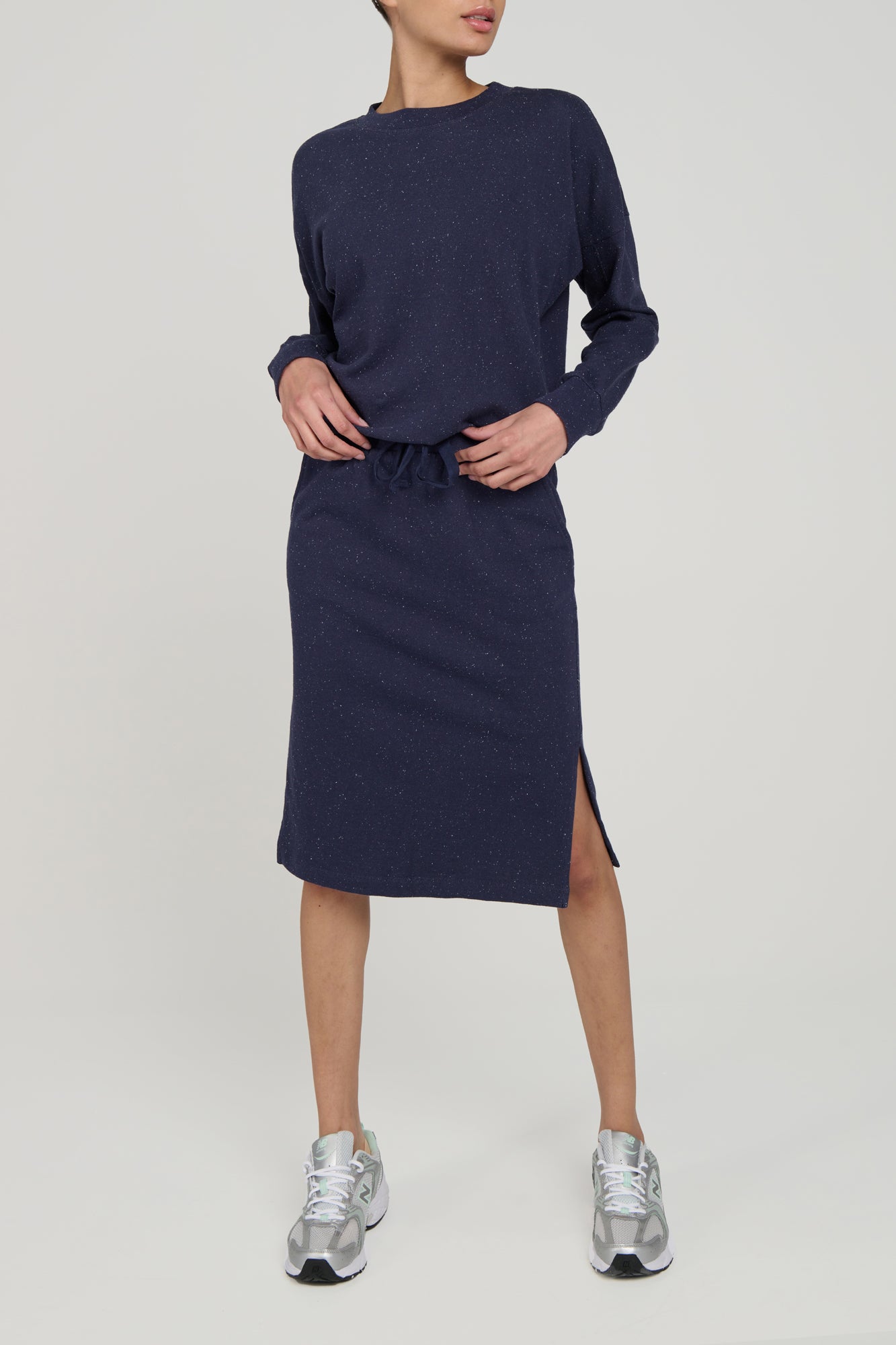 Jupe mi-longue en tissu éponge Solace