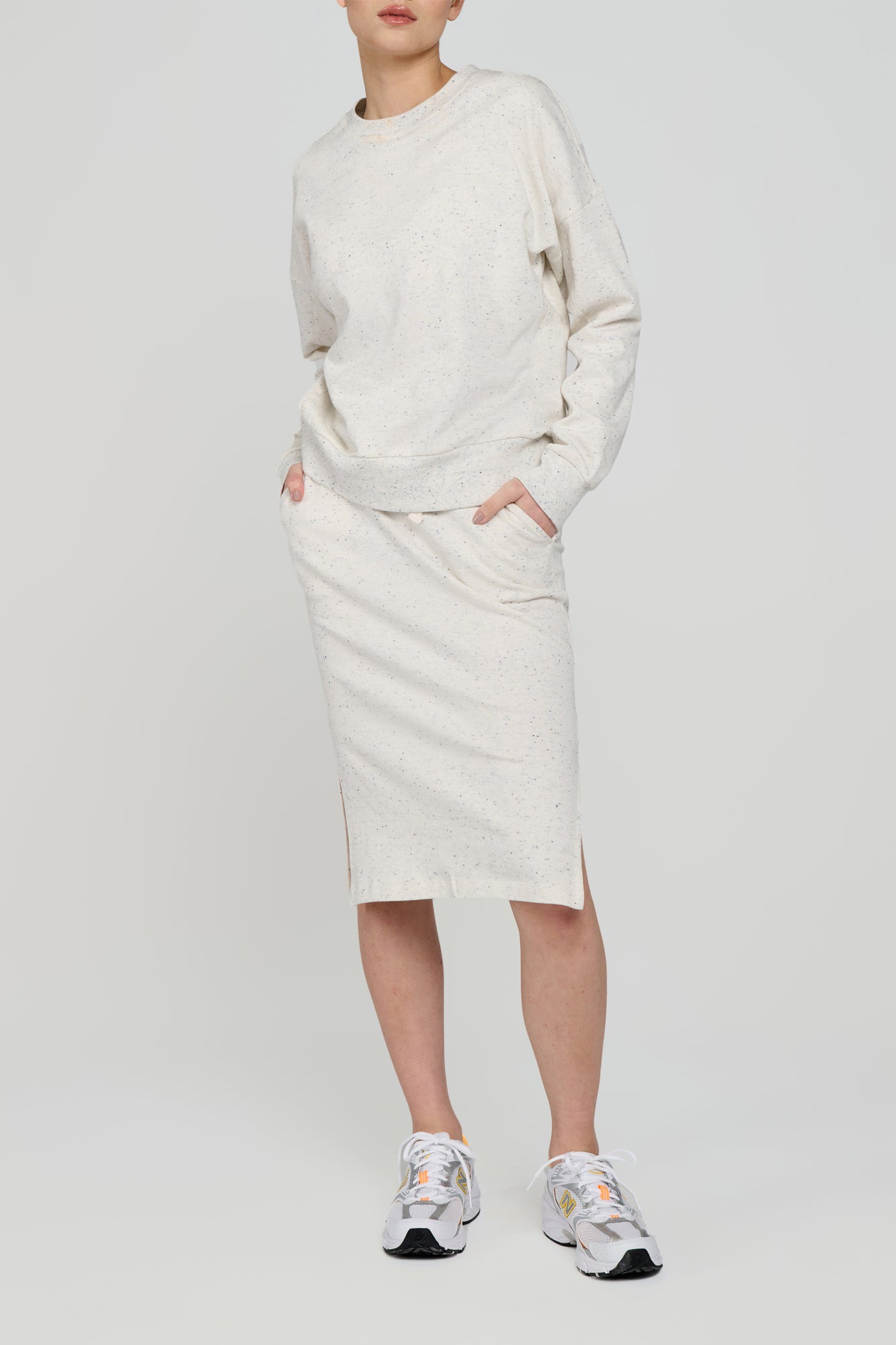 Jupe mi-longue en tissu éponge Solace