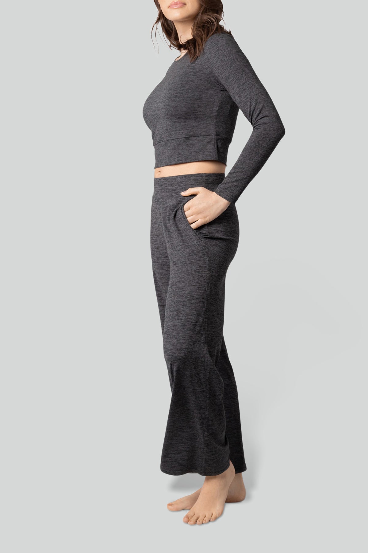 Pantalon large en tricot à enfiler