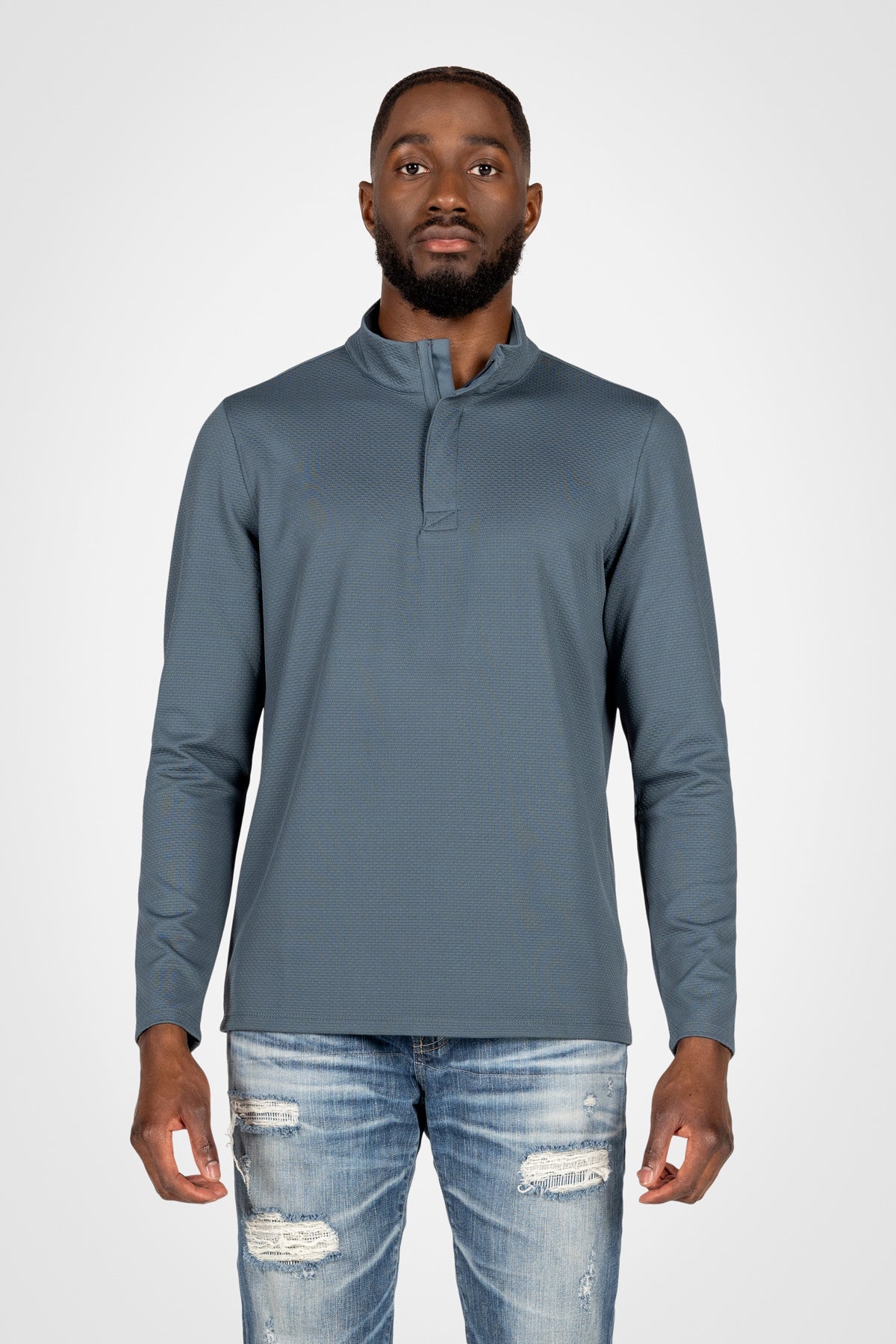 The Fashion Passion Kyodan Mens Ronaldo Zip Mock Top