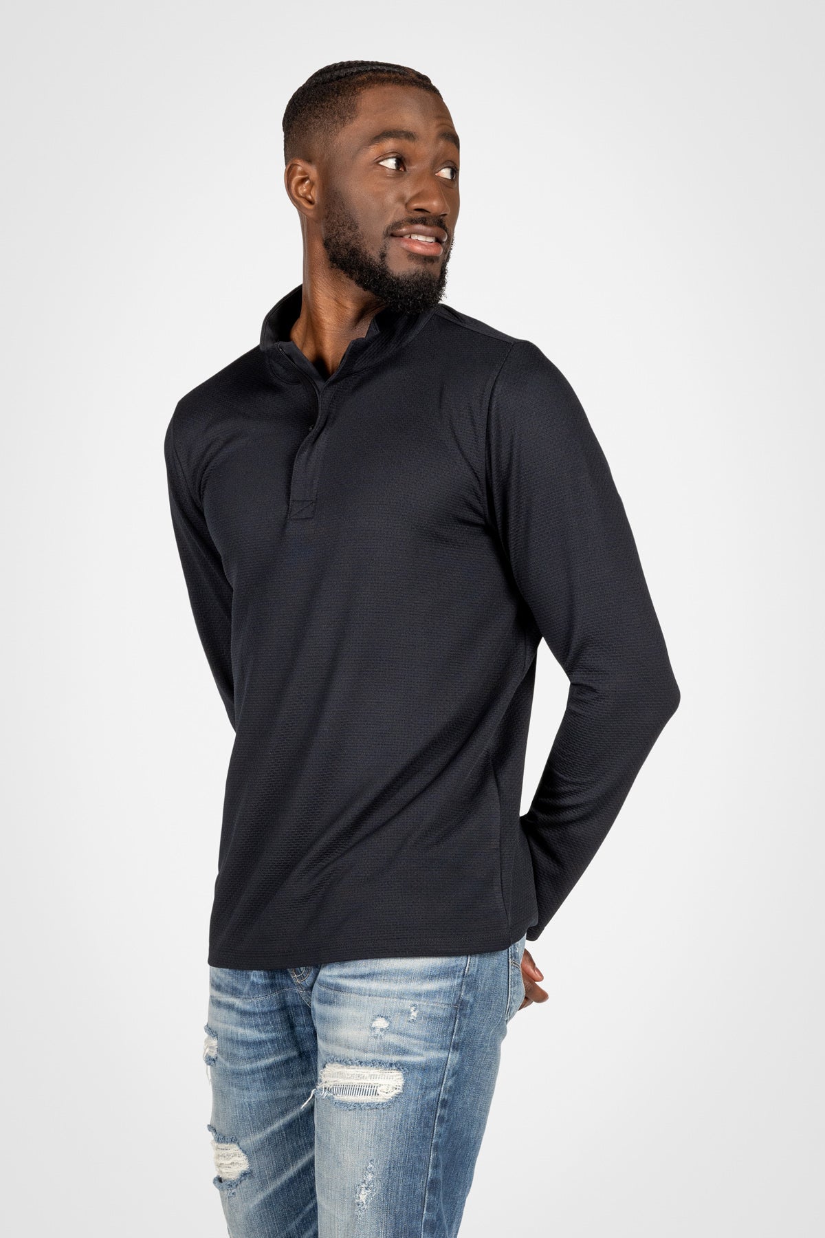 Ronaldo Zip Mock Top