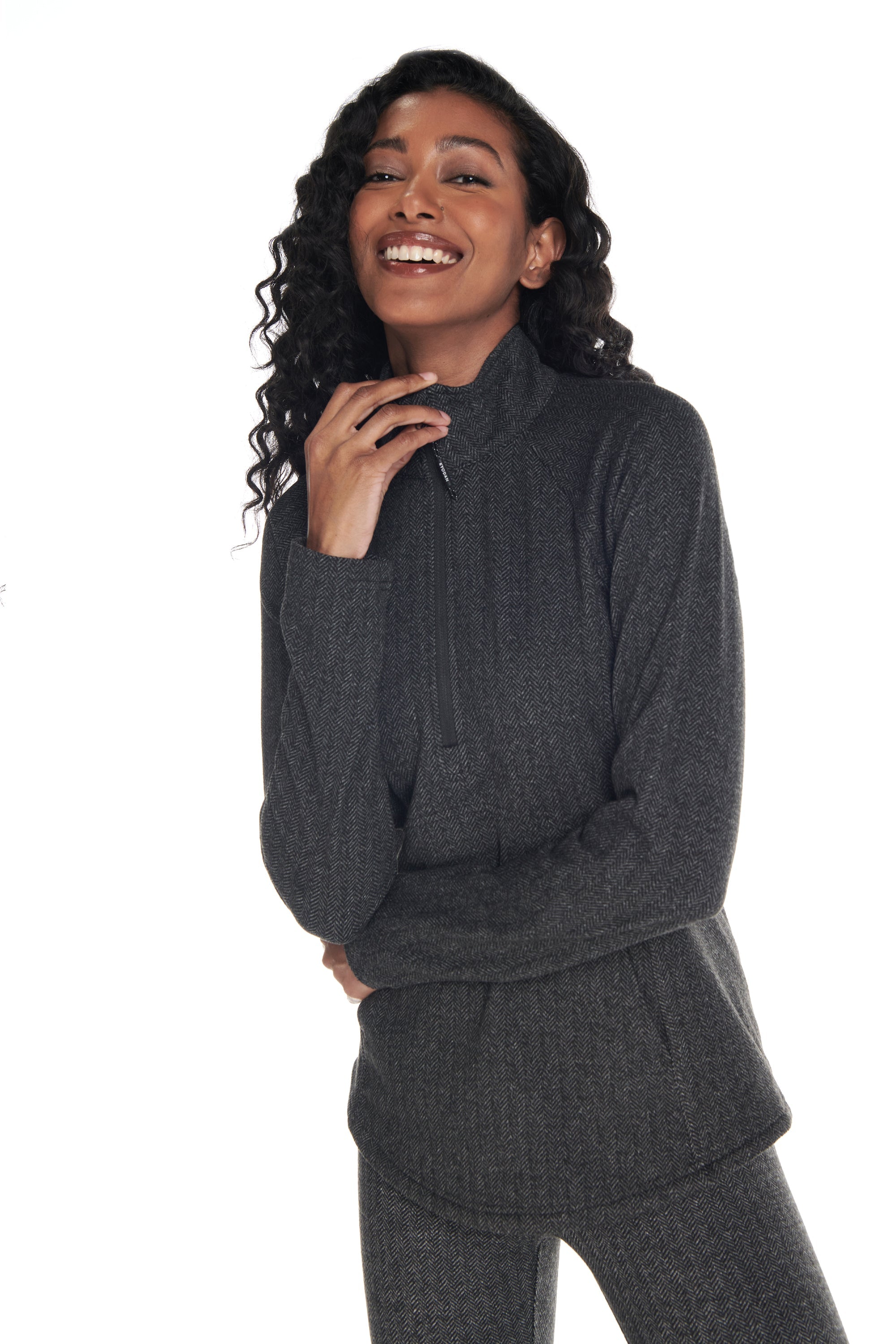 Alpine 1/4 Zip Double Brushed Jacquard Sweater